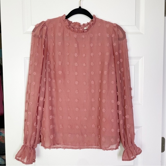 Boutique Andree by Unit Mauve Pom Pom High Neck Blouse - Picture 4 of 14